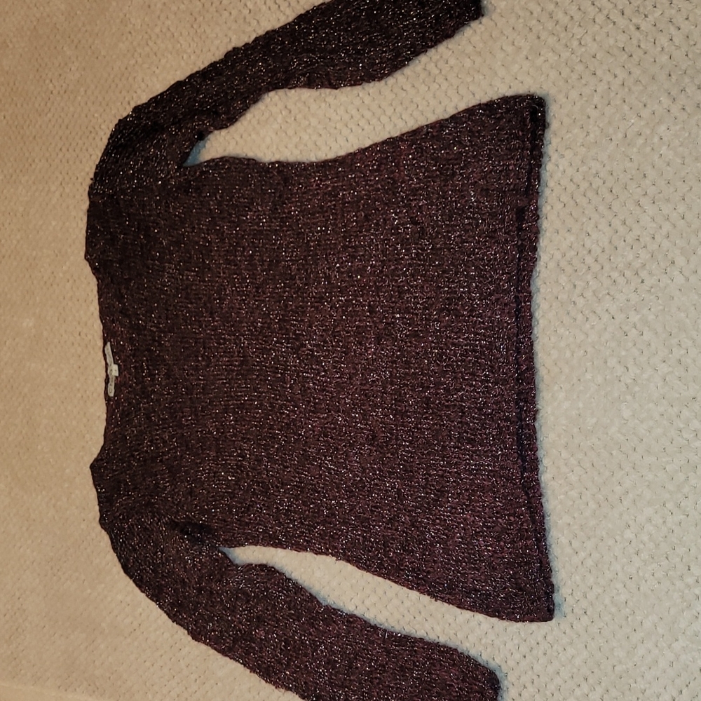 Cleo petites purple and silver knit sweater